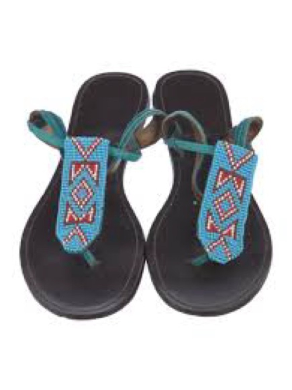 Diane Von Furstenberg Beaded Sandal Blue Multi Size 9.5